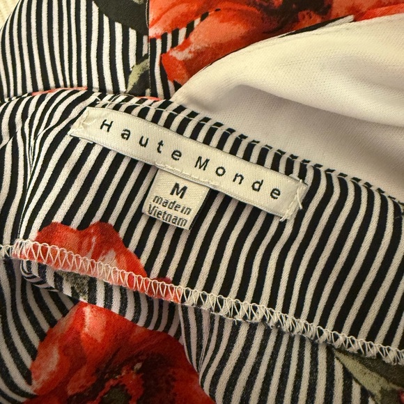 Haute Monde Floral Stripe Maxi Back Overlay Romper – Size M - Picture 4 of 10